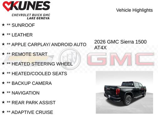 Onyx Black 2026 GMC Sierra 1500 AT4X