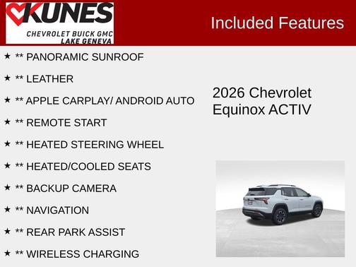 Polar White Tricoat 2026 Chevrolet Equinox AWD ACTIV