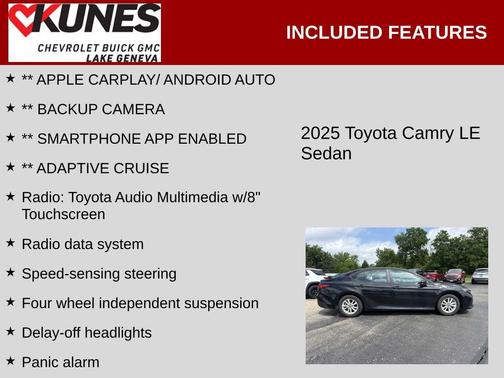 Midnight Black Metallic 2025 Toyota Camry LE