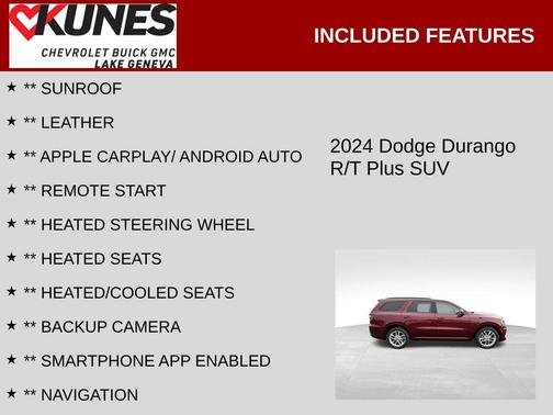 Octane Red Pearlcoat 2024 Dodge Durango R/T Plus AWD