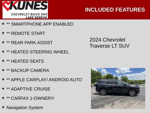 Mosaic Black Metallic 2024 Chevrolet Traverse LT