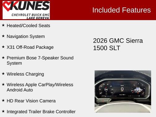 Onyx Black 2026 GMC Sierra 1500 SLT