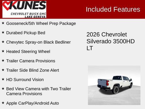 Summit White 2026 Chevrolet Silverado 3500 LT