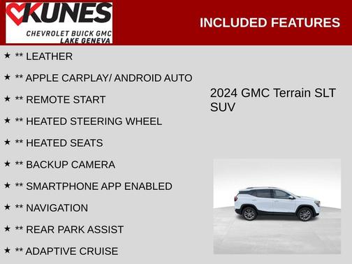 Summit White 2024 GMC Terrain SLT