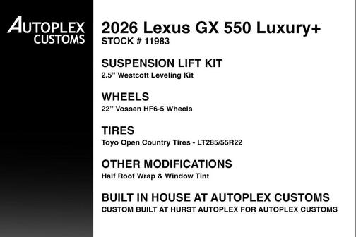 Eminent White Pearl 2026 Lexus GX 550 Luxury+