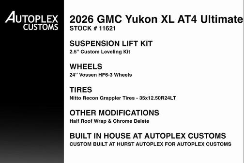 Summit White 2026 GMC Yukon XL 4WD AT4 Ultimate