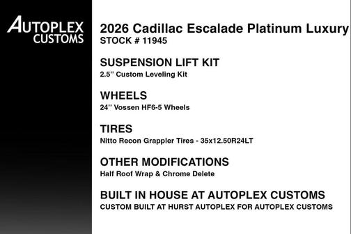 Vibrant White Tricoat 2026 Cadillac Escalade Sport Platinum
