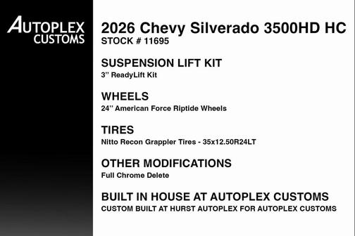 Black 2026 Chevrolet Silverado 3500 High Country
