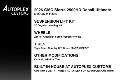 Onyx Black 2026 GMC Sierra 2500 Denali Ultimate