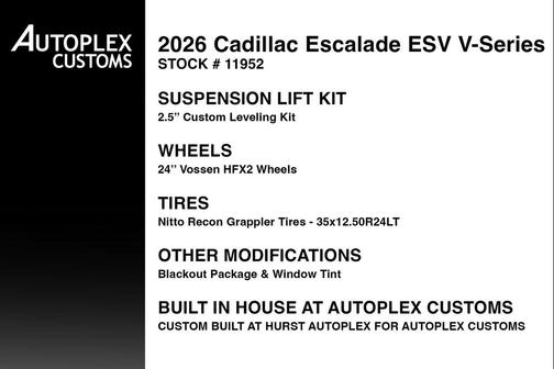 Black Raven 2026 Cadillac Escalade ESV V-Series
