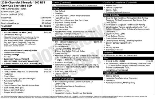 2026 Chevrolet Silverado 1500 RST