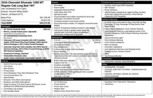 2026 Chevrolet Silverado 1500 WT