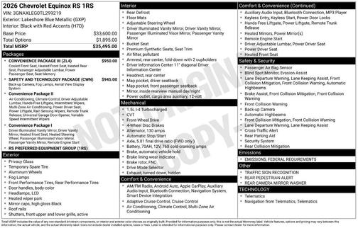 2026 Chevrolet Equinox RS