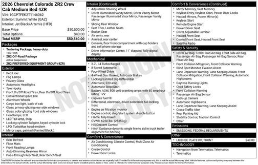 2026 Chevrolet Colorado ZR2