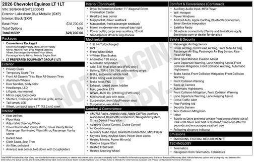 2026 Chevrolet Equinox LT