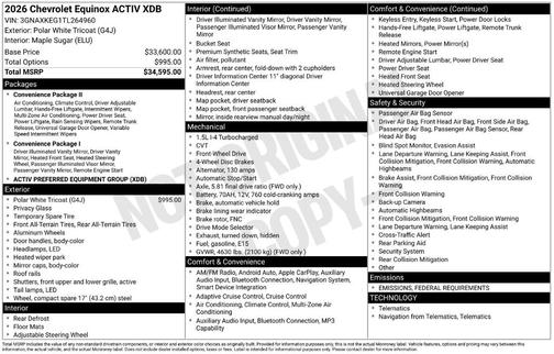 2026 Chevrolet Equinox ACTIV