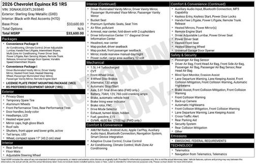 2026 Chevrolet Equinox RS