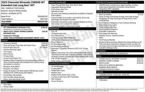 2025 Chevrolet Silverado 2500 WT