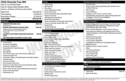 2026 Chevrolet Trax 2RS