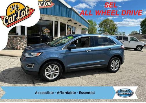 Blue 2018 Ford Edge SEL