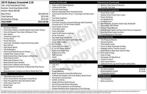 2019 Subaru Crosstrek 2.0i