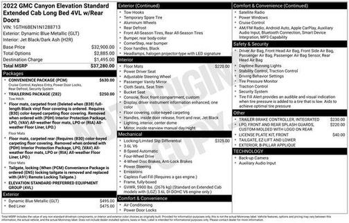 2022 GMC Canyon Elevation Standard