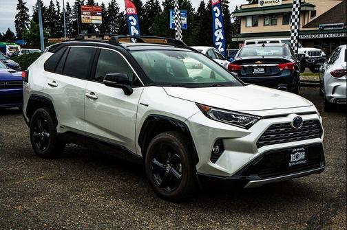 Blizzard Pearl w/Black Roof 2019 Toyota RAV4 Hybrid SE
