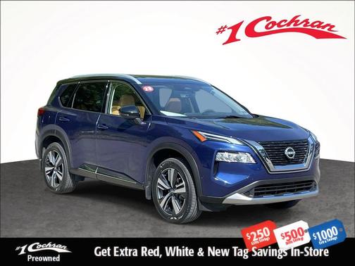 Caspian Blue Metallic/Super Black 2023 Nissan Rogue Platinum