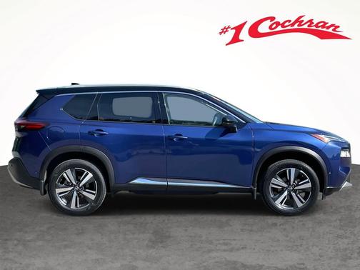 Caspian Blue Metallic/Super Black 2023 Nissan Rogue Platinum
