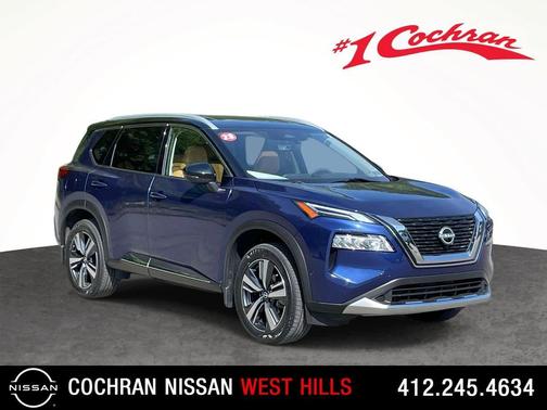 Caspian Blue Metallic/Super Black 2023 Nissan Rogue Platinum