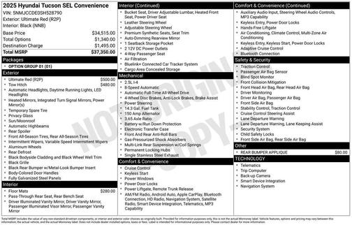 2025 Hyundai TUCSON SEL Convenience