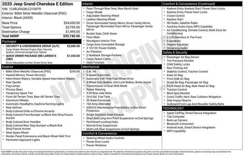 2020 Jeep Grand Cherokee Laredo E