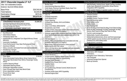 2017 Chevrolet Impala 1LT