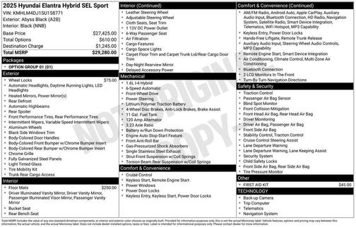 2025 Hyundai ELANTRA HEV SEL Sport