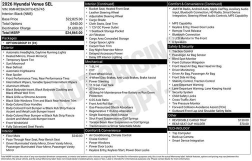 2026 Hyundai VENUE SEL