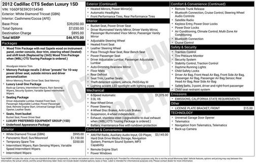 2012 Cadillac CTS Luxury