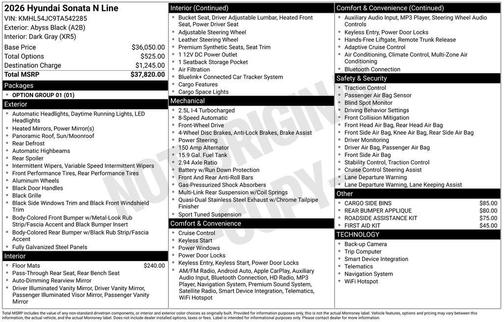 2026 Hyundai SONATA N Line