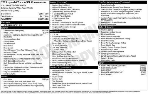 2025 Hyundai TUCSON SEL Convenience