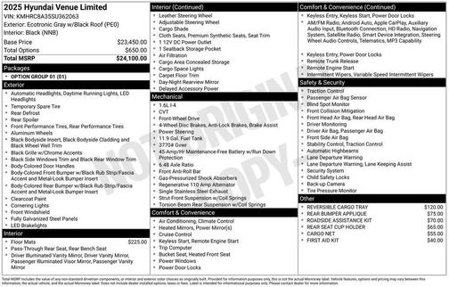2025 Hyundai VENUE Limited