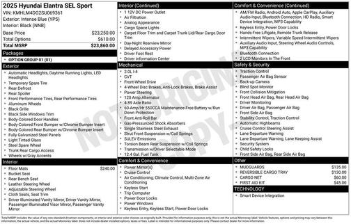 2025 Hyundai ELANTRA SEL Sport
