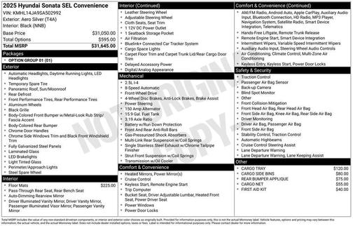2025 Hyundai SONATA SEL Convenience