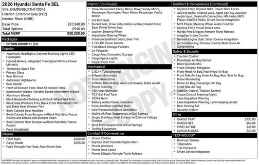 2026 Hyundai SANTA FE SEL