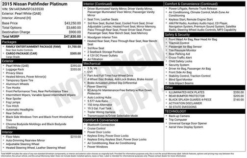 2015 Nissan Pathfinder Platinum
