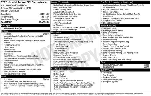2025 Hyundai TUCSON SEL Convenience