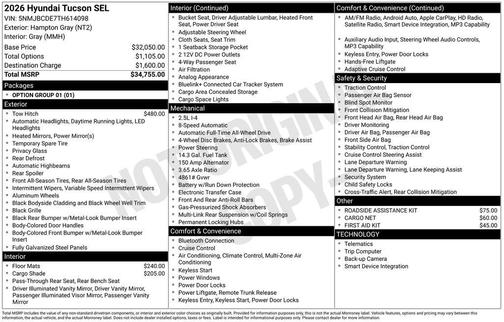 2026 Hyundai TUCSON SEL