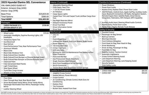 2025 Hyundai ELANTRA SEL Convenience