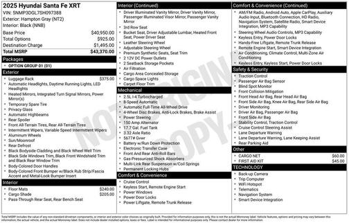 Hampton Gray 2025 Hyundai SANTA FE XRT