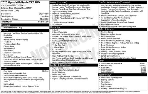 2026 Hyundai PALISADE XRT Pro
