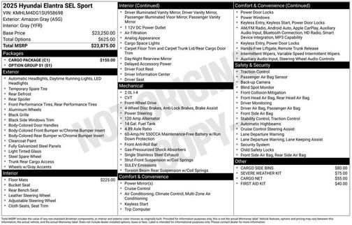 2025 Hyundai ELANTRA SEL Sport