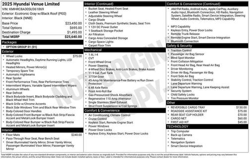 2025 Hyundai VENUE Limited